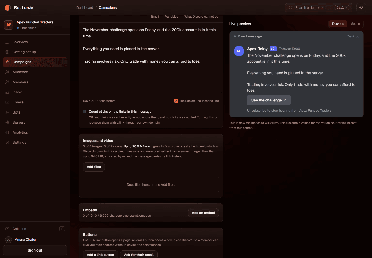 The composer with an image attached and shown in the preview