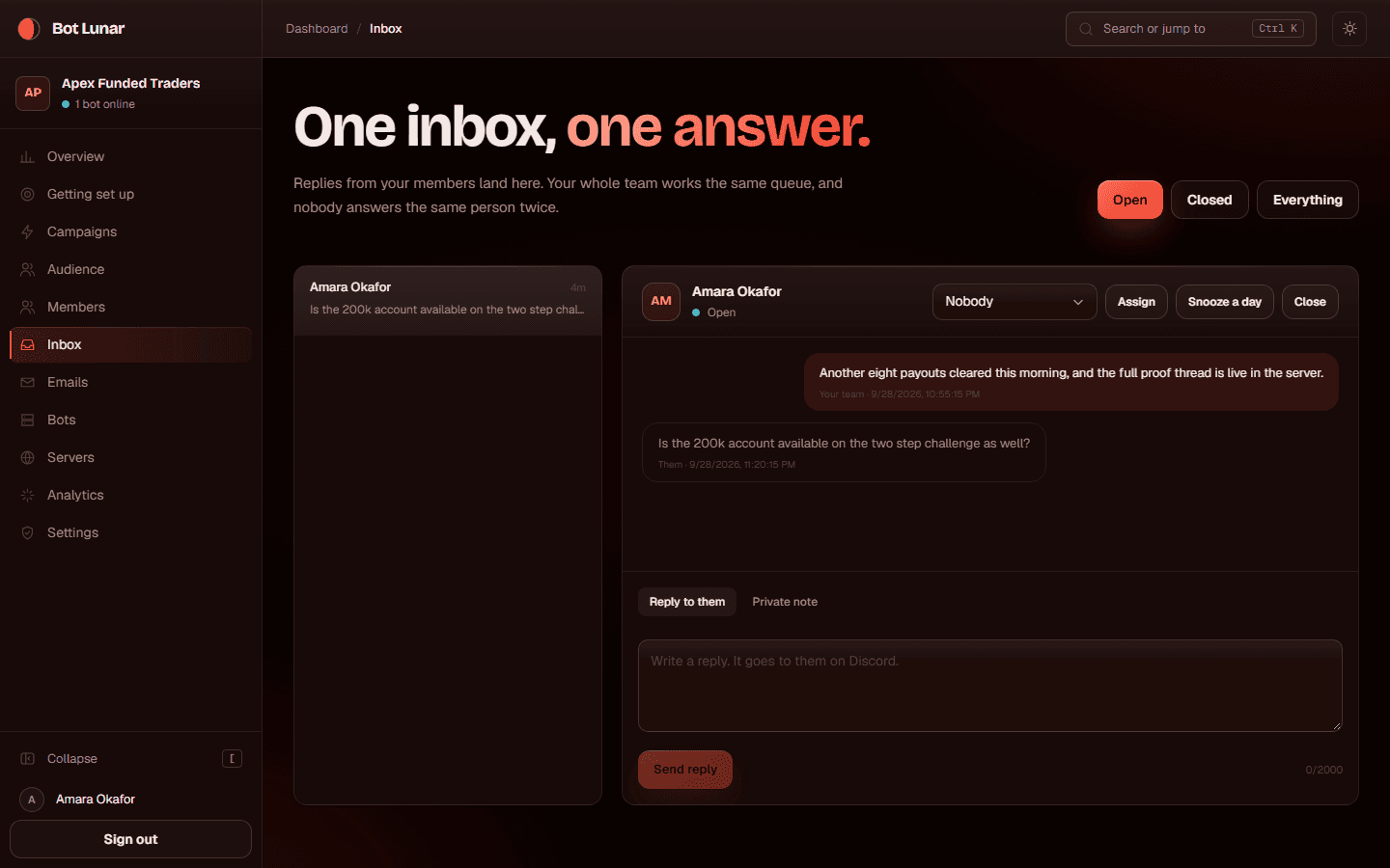 The shared inbox with member replies
